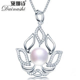 925 Silver Zircon & Pearl Pendant Necklace