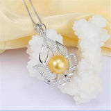 925 Silver Zircon & Pearl Pendant Necklace