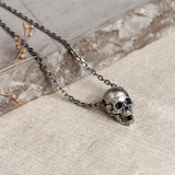 S925 Silver Gothic Punk Skull Silver Bead Pendant Thai Silver