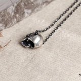 S925 Silver Gothic Punk Skull Silver Bead Pendant Thai Silver