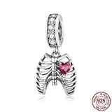 925 Silver Steampunk Oath Heart Pendant Charm for Snake Bracelet
