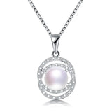 925 Silver Zircon & Freshwater Pearl Pendant