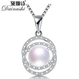 925 Silver Zircon & Freshwater Pearl Pendant