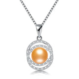925 Silver Zircon & Freshwater Pearl Pendant