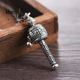 S925 Silver Six Character Sutra Spinner Pendant Necklace