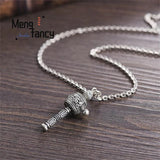 S925 Silver Six Character Sutra Spinner Pendant Necklace