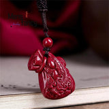 Purple Cinnabar Pixiu Lucky Bag Pendant Natural Jewelry Sets