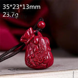 Purple Cinnabar Pixiu Lucky Bag Pendant Natural Jewelry Sets