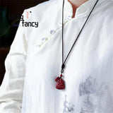 Purple Cinnabar Pixiu Lucky Bag Pendant Natural Jewelry Sets