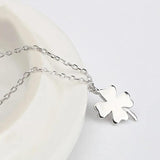 925 Silver 4 Leaves Clover Necklace Pendants for Women Girls