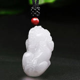 Certified Burmese Jade Pixiu Pendant Necklace