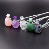 Amethyst 0.2ML Perfume Bottle Natural Stone Essential Oil Pendant