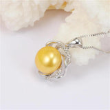 Freshwater Pearl Charm Necklace 925 Silver Zircon Pendant