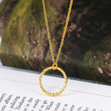 925 Silver Necklace Circle Pendant Choker EMNL013