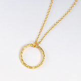 925 Silver Necklace Circle Pendant Choker EMNL013