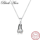 925 Sterling Silver Necklace Spinel Stone Oval Pendant