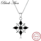 BLACK AWN 925 Sterling Silver Star Chain Necklace for Women P172