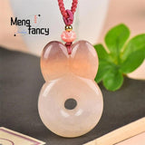 Hetian Golden Silk Jade Rabbit Pendant Charm Necklace