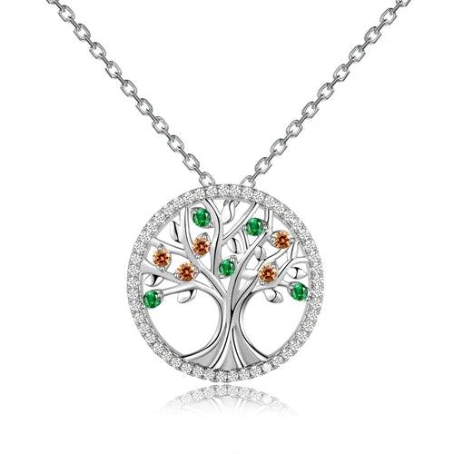 925 Silver Gemstone Wedding Necklace Pendant for Women