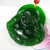 Hetian Stone Buddha Pendant Tian Maitreya Tatu Lucky Green Peace
