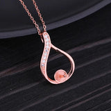 925 Silver 7-10mm Pearl Round Bead Semi Mount Pendant CZ Yellow Rose