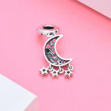 Davis 925 Sterling Silver Astronaut Star CZ Charm Bead Pendant