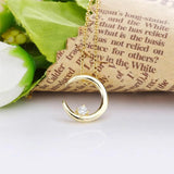 925 Sterling Silver Moon Pendant CZ Crystal Necklace