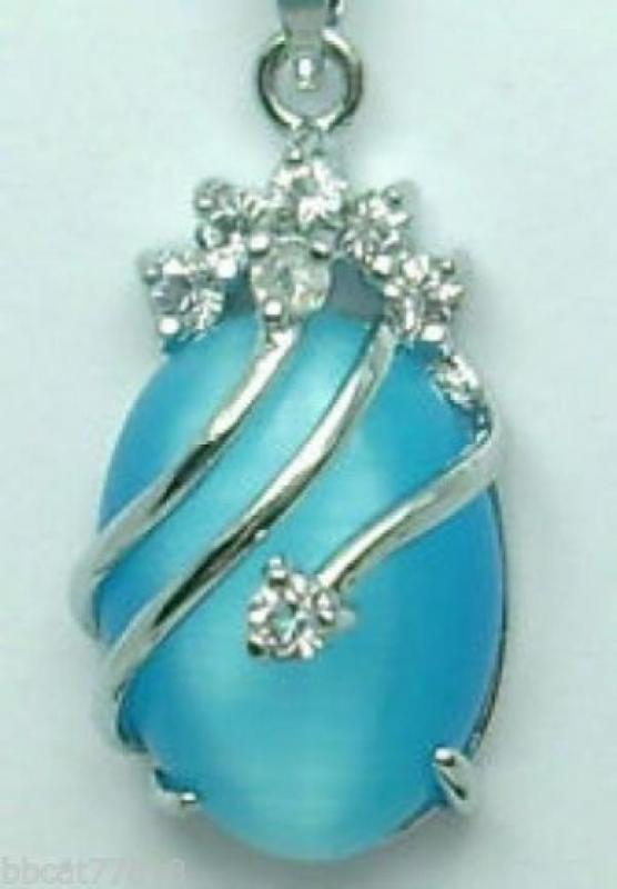 Opal Necklace Pendant Free Chain