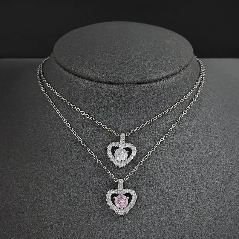 Silver Heart Shape Pendants Necklace for Women x703S