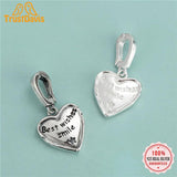 TrustDavis 925 Sterling Silver Sweet Wishes Smile Heart Pendant