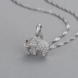 TrustDavis Elephant CZ Charm Pendant DIY Accessories HY212