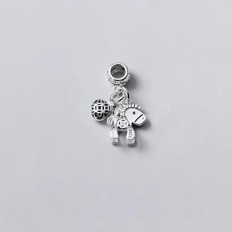 TrustDavis 925 Sterling Thai Silver Horse Wallet Charm Pendant