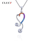 925 Silver Heart Zircon Charms Pendant SP331SB