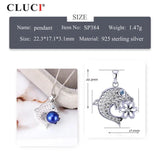 925 Silver Dolphin Pendant Zircon Jewelry SP384SB