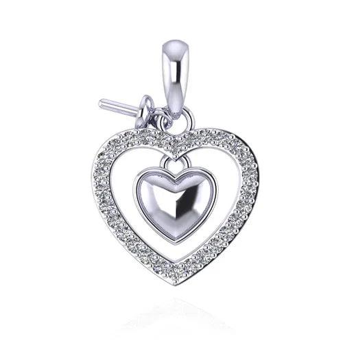 Sterling Silver Heart Love Pendant Christmas Pendant
