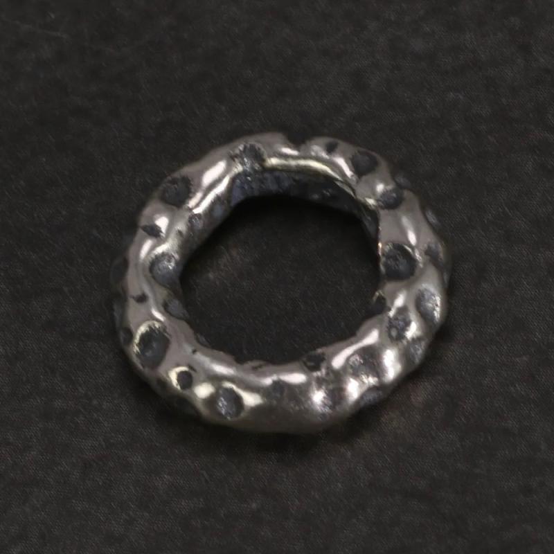 925 Sterling Silver Meteorite Crater Running Ring Pendant Beads