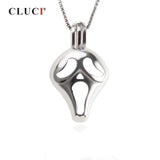 925 Silver Painful Face Halloween Pendant Women Real Silver Pearl Locket