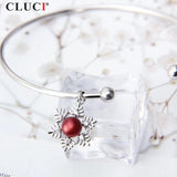 925 Silver Pendant for Pearls Snowflake DIY Necklace Bracelet SP325SB