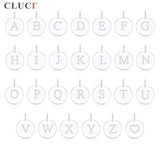 Silver 925 Pendant 26 Letter Customizable for Women Necklace DIY SF004SB