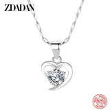 Heart Zircon Pendant in 999 Sterling Silver Necklace