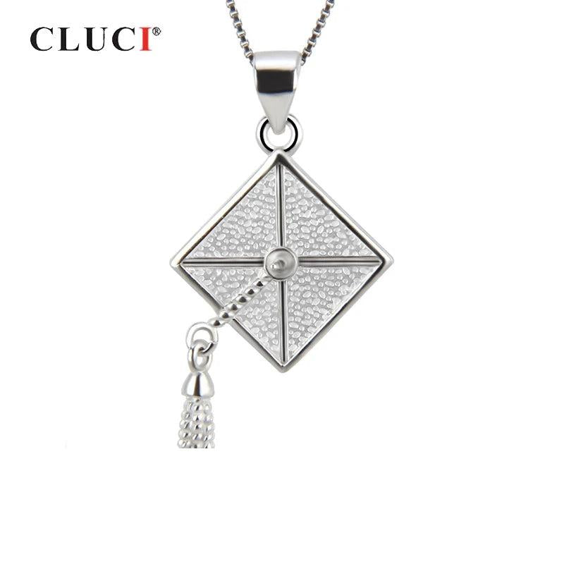 925 Sterling Silver Trencher Cap Pendant for Graduation