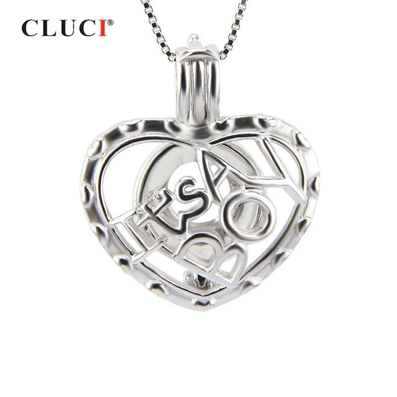 Heart Shaped Silver 925 Cage Pendant for Jewelry Making