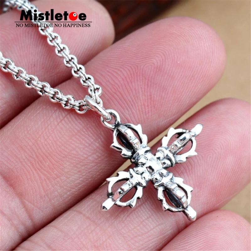 925 Sterling Silver Vintage King Kong Cross Pendant Necklace