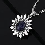 Natural Light Moonstone Pendant Vintage Style S925 Sterling Silver Jewelry