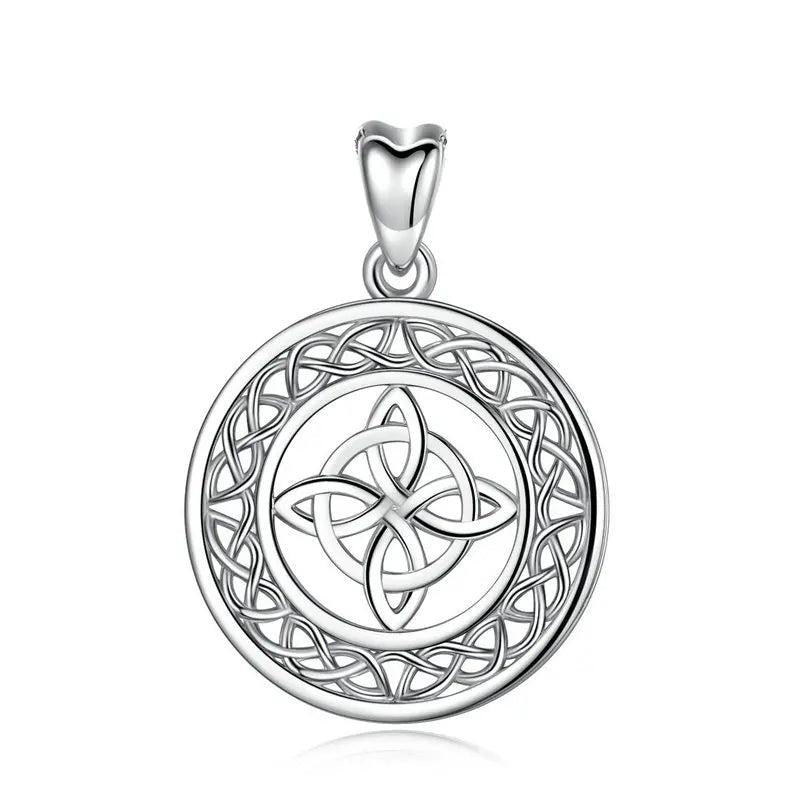 Sterling Silver Celtic Knot Pendant Necklace for Good Luck D122