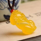 Handwork Green Red Agate Jade PiXiu Lucky Pendant Necklace