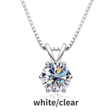 1ct Moissanite Pendant 925 Sterling Silver Necklace
