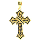 Classic Queen Cross Pendant with Orange Spessartine Garnet Turquoise Tanzanite