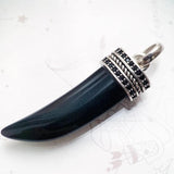 925 Sterling Silver CZ Pave Tooth Pendant