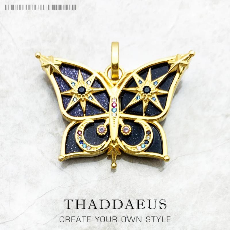 Golden Star & Moon Pendant 925 Sterling Silver Bohemia Gift
